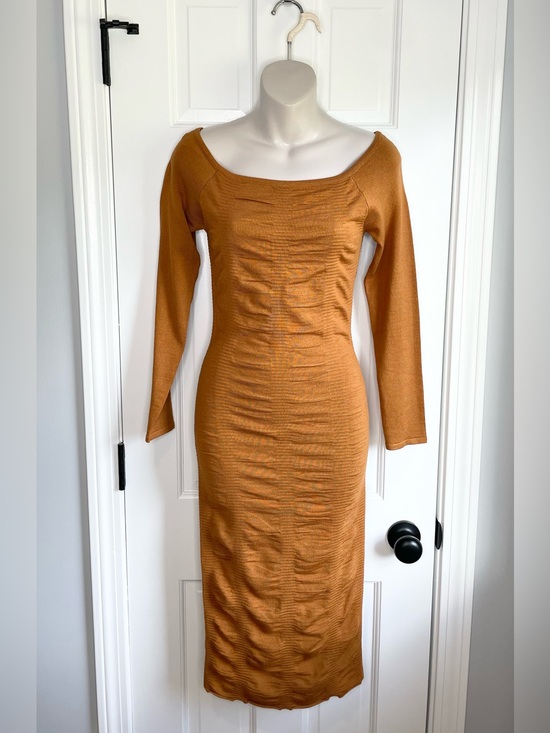 Jolie & Joy by FCT With Love Dresses & Skirts - M, L, XL Long Sleeve Ruched Bodycon Dress in Rust